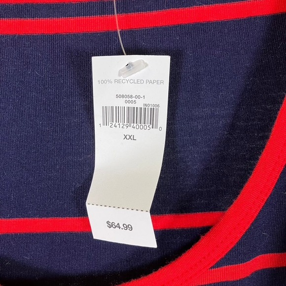 Gap Maxi Dress XXL Womens Striped Sleeveless Casual Red Blue Knit‎ New - Picture 3 of 13